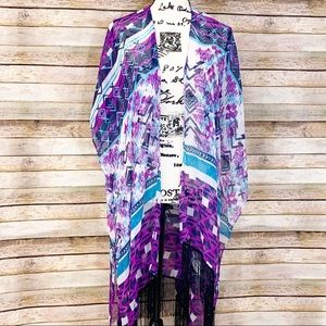 Abstract Swimsuit Kimono - coverup